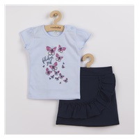 Baby T-shirt with skirt New Baby Butterflies blue, size 62 (3-6m)