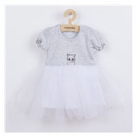 Baby dress with tulle skirt New Baby Wonderful grey, size 80 (9-12m)