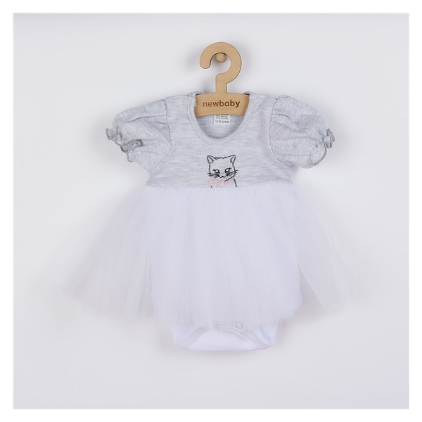 Baby body with tulle skirt New Baby Wonderful grey, size 62 (3-6m)