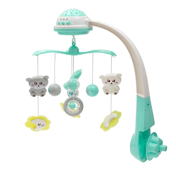 Carousel above the crib with light projector Baby Mix mint