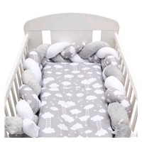 Protective crib mattress cover New Baby Minka and Cloud grey