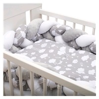 Protective crib mattress cover New Baby Minka and Cloud grey