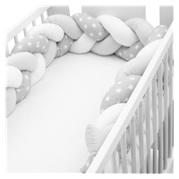 Protective crib mattress cover New Baby stars grey and white