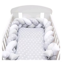 Protective crib mattress cover New Baby stars grey and white