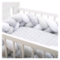 Protective crib mattress cover New Baby stars grey and white