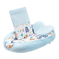 Luxury nest with pillow and blanket New Baby from Minky blue
