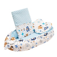 Luxury nest with pillow and blanket New Baby from Minky blue