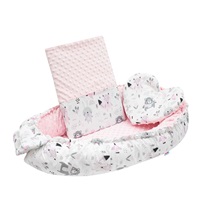 Luxury nest with pillow and blanket New Baby from Minky pink