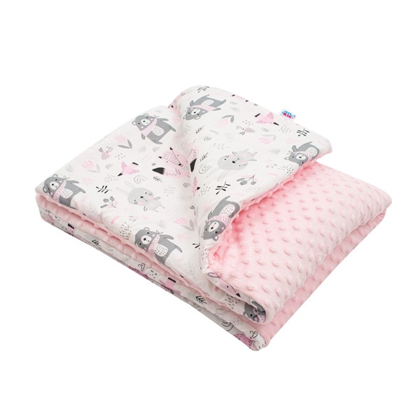 Baby blanket with filling New Baby Bears pink 80x102 cm