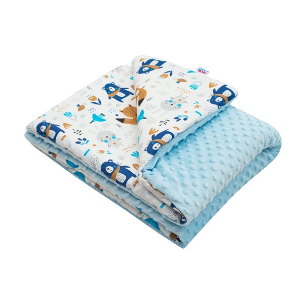 Baby blanket with filling New Baby Bears blue 80x102 cm