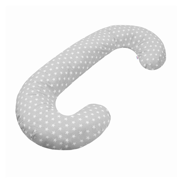 Universal nursing pillow in the shape of a C New Baby Stars grey