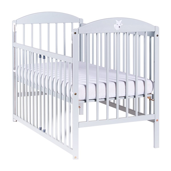 Drewex Lishak cot with pull-down sidewall light grey