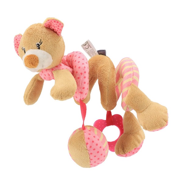 Spiral crib toy Baby Mix teddy bear pink