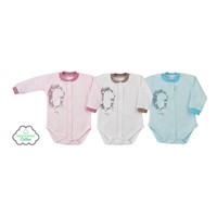 Koala Forest Friend Pink Organic Cotton Full Zip Baby Bodysuit, size 56 (0-3m)