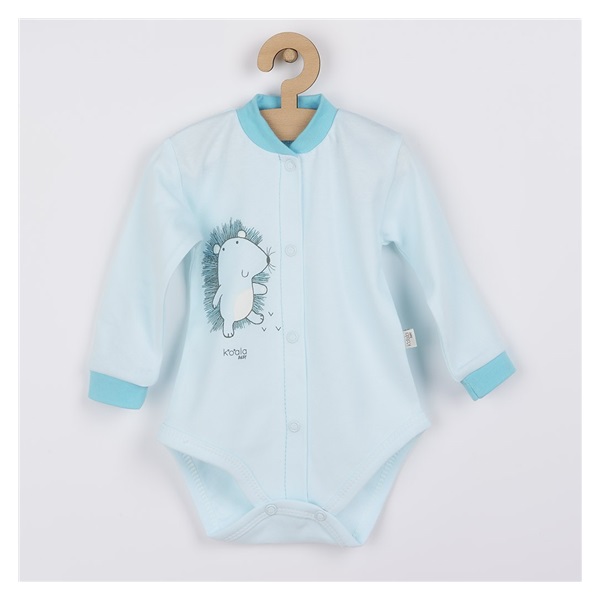 Koala Forest Friend Blue Organic Cotton Full Zip Baby Bodysuit, size 62 (3-6m)