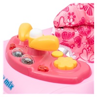 Baby Mix baby walker with steering wheel and silicone wheels pink
