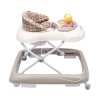 Baby Mix baby walker with steering wheel and silicone wheels beige