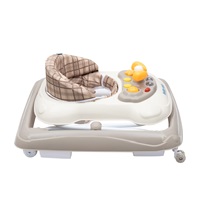 Baby Mix baby walker with steering wheel and silicone wheels beige