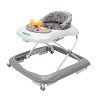 Baby Mix baby walker with steering wheel and silicone wheels dark grey