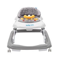 Baby Mix baby walker with steering wheel and silicone wheels dark grey