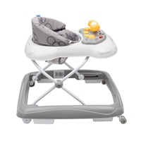 Baby Mix baby walker with steering wheel and silicone wheels dark grey