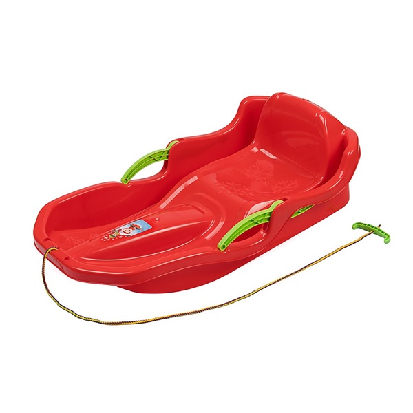 Plastic bobsleigh with backrest and brakes BAYO SPEED BOB red