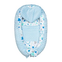 Luxury nest with pillow and blanket New Baby from Minky blue hearts