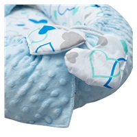 Luxury nest with pillow and blanket New Baby from Minky blue hearts