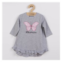 Baby dress with cap-turban New Baby Little Princess grey, size 80 (9-12m)