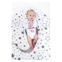 C-shaped nursing pillow cover New Baby Stars grey