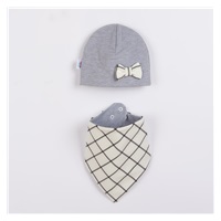 Baby cap with neck scarf New Baby Missy grey, size 62 (3-6m)