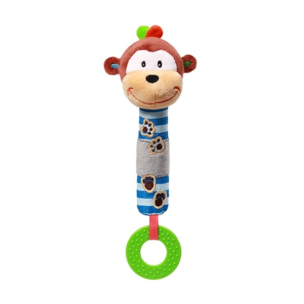 Plush squeaky toy with teether Baby Ono George the monkey