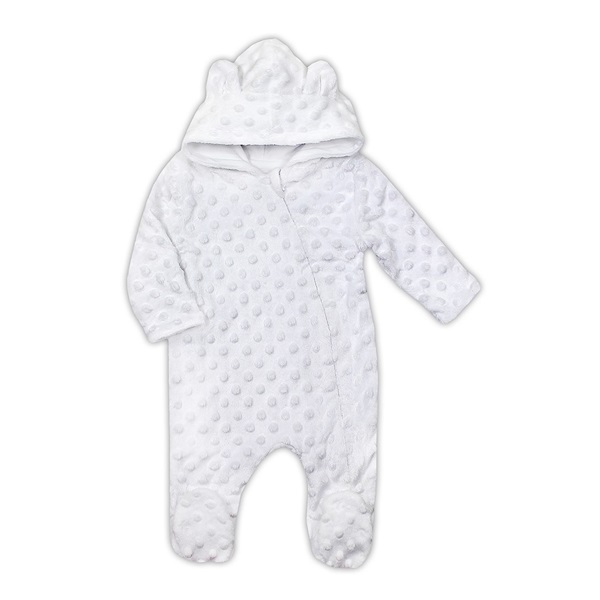 Baby jumpsuit in Minky Nicol Bubbles white, size 62 (3-6m)