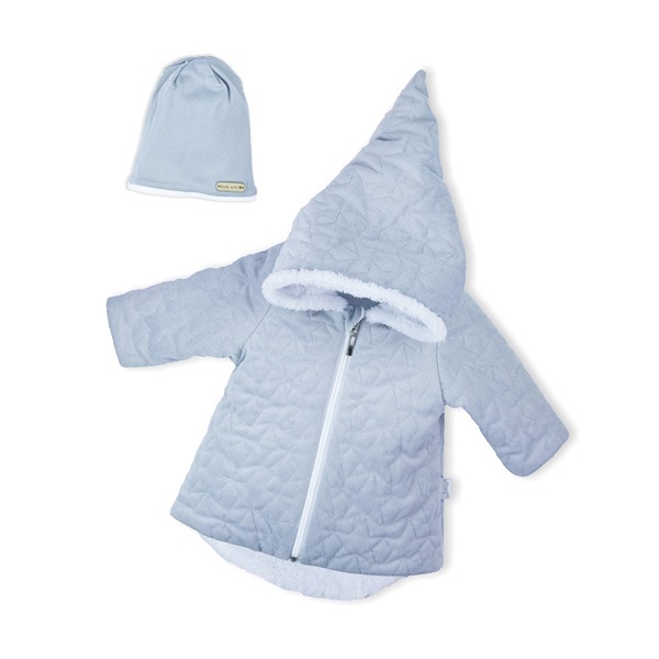 Winter baby coat with cap Nicol Kids Winter grey, size 68 (4-6m)