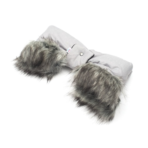 2in1 New Baby stroller sleeve with fur grey