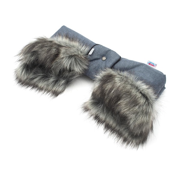 2in1 New Baby stroller sleeve with fur blue