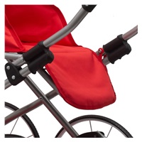 Baby Retro Stroller for dolls 2in1 New Baby Magdalena red with polka dots