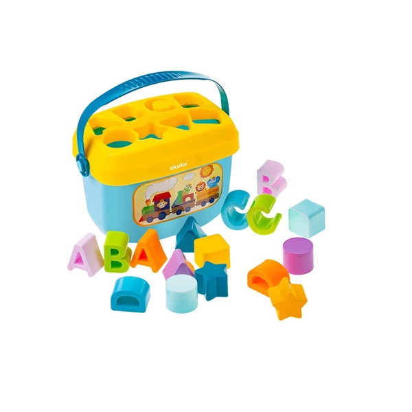 Educational bucket with blocks 16 pcs Akuku