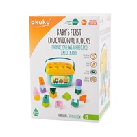 Educational bucket with blocks 16 pcs Akuku