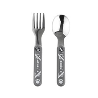 Children's stainless steel spoon and fork Akuku grey