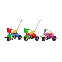 Children‘s pedal tricycle with guide bar BAYO JUNIOR blue