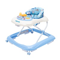 Baby Mix baby walker with steering wheel and silicone wheels blue