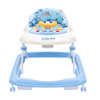 Baby Mix baby walker with steering wheel and silicone wheels blue