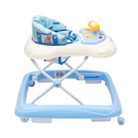 Baby Mix baby walker with steering wheel and silicone wheels blue