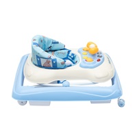 Baby Mix baby walker with steering wheel and silicone wheels blue