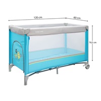 Baby Mix Travel Cot Sparrows Light Blue