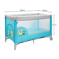 Baby Mix Travel Crib Owl Blue