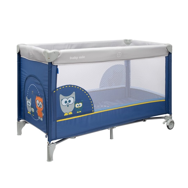 Baby Mix Owl travel cot dark blue