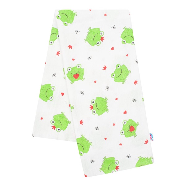 Flannel diaper with print New Baby white flip flops