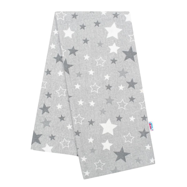 Flannel Diaper with Printed New Baby Grey Stars